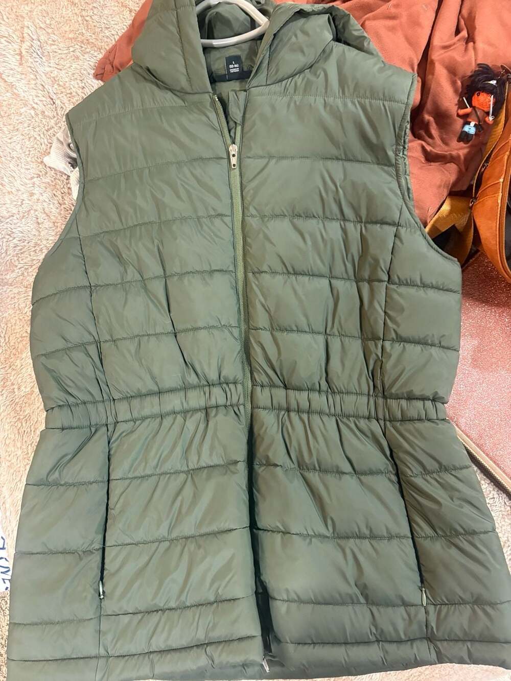 Swiss Tech Hooded Puffer Vest Size L (12-14) Green